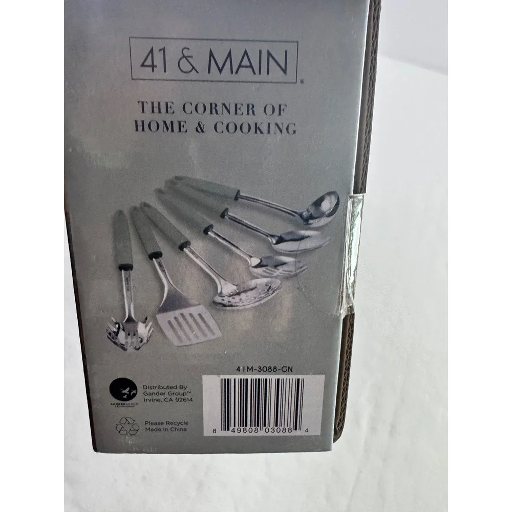 41 & Main 6 Pc Serving Utensil Set Stainless‎ Steel Sage Green 41M-3088-GN